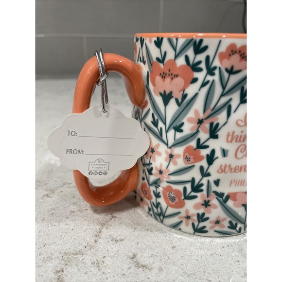 ALL THINGS THROUGH CHRIST Bella 10 Strawberry Street Mug Faith Bible Verse - Picture 4 of 6